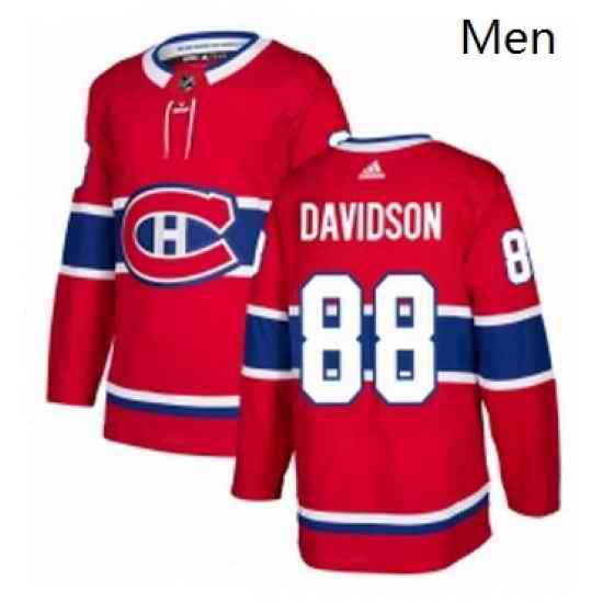 Mens Adidas Montreal Canadiens 88 Brandon Davidson Authentic Red Home NHL Jersey